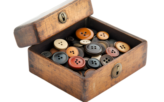 a box full of buttons

