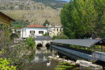 View of the ancient municipal wash house of Venafro built in 1800