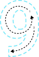 Obraz premium Tracing number. Mathematic clipart.