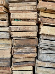 egg tray made from wood vertically stacked