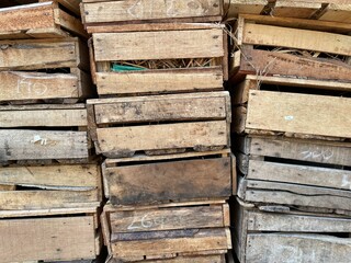egg tray made from wood vertically stacked
