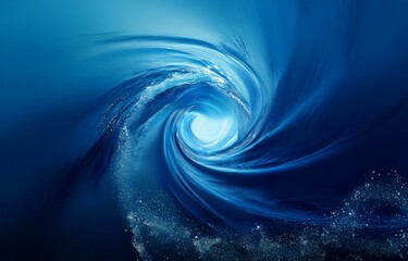 A swirling vortex of water, creating a deep blue abyss with sparkling light reflecting off the surface.