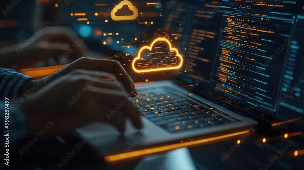 Poster a diverse team of it professionals managing cloud servers remotely showing the flexibility and globa