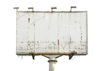 Old weathered sign with rusted paint