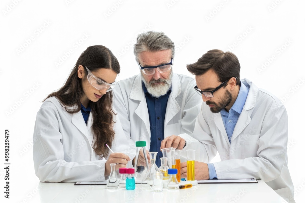 Poster Group of scientists conducting experiments in a laboratory setting