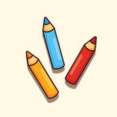 Vector cartoon illustration of colored pencil