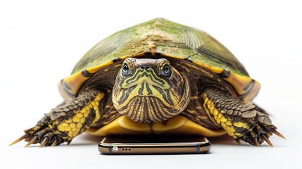 Happy Turtle with Smartphone