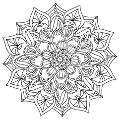 Mandala flower coloring page