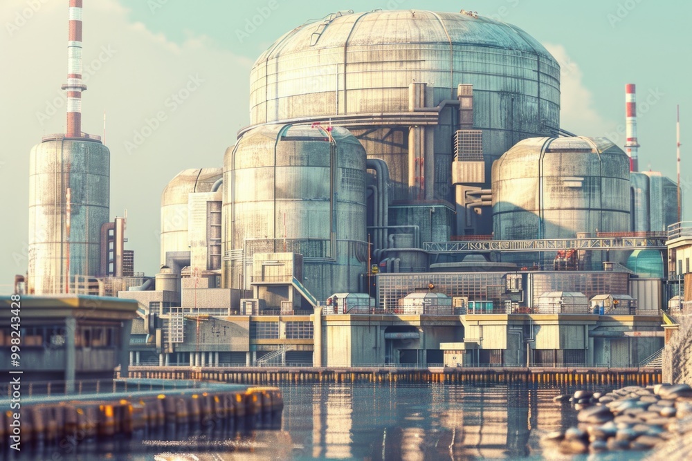 Poster a futuristic cityscape with a large dome on top, suitable for sci-fi or technology themed projects