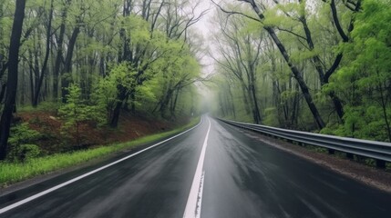 Fototapeta premium Rainy Forest Road