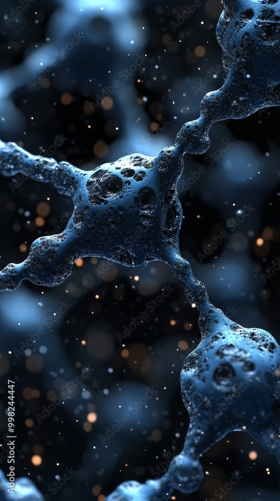 Poster abstract representation of cellular structures showcasing intricate details and molecular connection