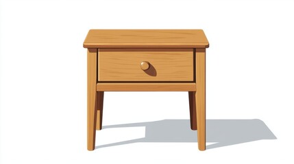 A small bedside table with a drawer, isolated on a white background