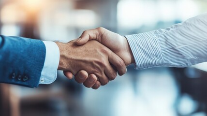 Attractive Businessman handshake for teamwork of business merger and acquisition,successful negotiate,job interview,two businessman shake hand,partnership and business deal concept Greeting deal.