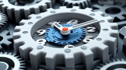 Close-up of a detailed clock gear mechanism, showcasing precision engineering and intricate clockwork design.