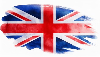 水彩画のイギリスの国旗(Watercolor United Kingdom flag.)
