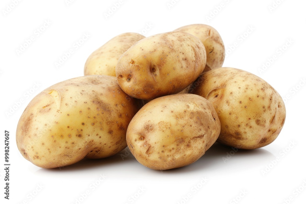 Poster a pile of potatoes stacked on top of each other, a common sight in many kitchens