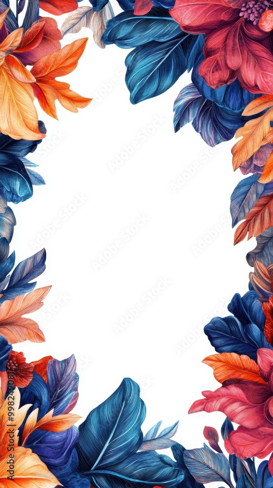 Poster a colorful decorative frame with a blank spot for text.