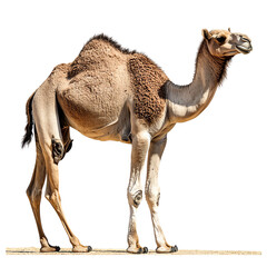 A majestic camel standing proudly, showcasing its beautiful features and unique texture, perfect for desert-themed imagery.
