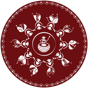 Warli art, Indian folk art,  Dancing
