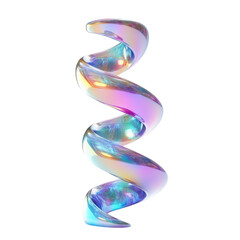 Colorful abstract sculpture with swirling design. Transparent background png.