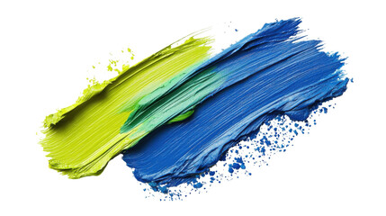 Abstract paint strokes in blue and green art.