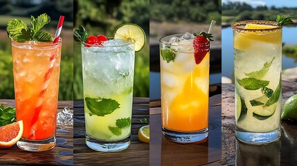 Refreshing Summer Cocktails with Fruit and Mint