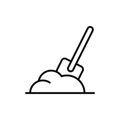 Digging outline icons, minimalist vector illustration ,simple transparent graphic element .Isolated on white background