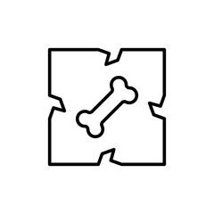 Ancient bone outline icons, minimalist vector illustration ,simple transparent graphic element .Isolated on white background