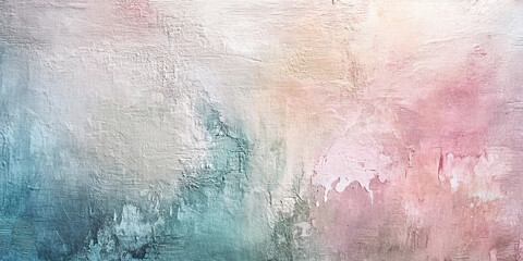 Obraz premium Oil paint strokes on wide canvas, mist smoke textured green background decorating art painting illustration, generated ai 