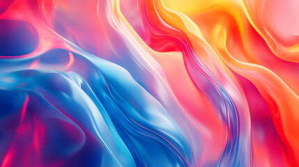 Fototapeta premium Vibrant Abstract Waves, a dynamic blend of colors and shapes creating an energetic atmosphere, perfect for modern design and digital art.