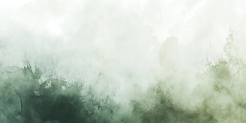 Oil paint strokes on wide canvas, mist smoke textured green background decorating art painting illustration, generated ai	
