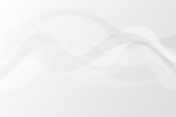 White and grey waves soft subtle background. Flowing dynamic curvy lines for websites and social media