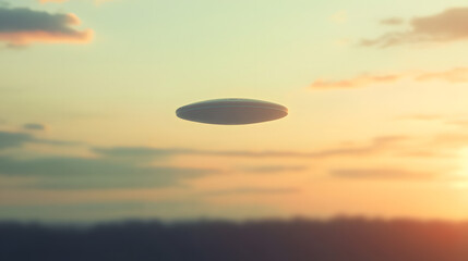 Mysterious UFO Sighting in the Distant Sky, a blurred image capturing an enigmatic object amidst a vast blue expanse, stirring curiosity and intrigue