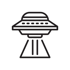 Ufo Line Icon on white background