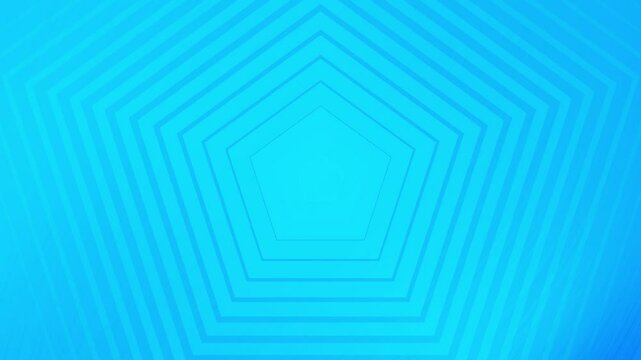 Blue concentric pentagons forming a tunnel like effect, creating an optical illusion of depth and perspective. Perfect for digital backgrounds and 3D visual effects.