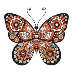 Butterfly coloring book for adults vector