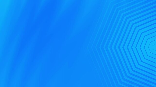 Blue concentric hexagons shrinking towards the center, creating a tunnel like effect with depth illusion. Monochromatic tones enhance the 3D visual perception.