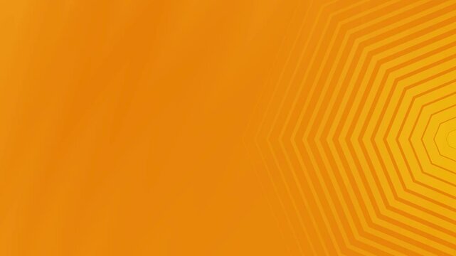 Orange concentric hexagons shrinking towards the center, creating a tunnel like effect with depth illusion. Monochromatic tones enhance the 3D visual perception.