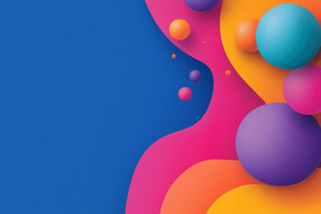 A vibrant promotional banner designed for an upcoming event, featuring colorful graphics and themes of celebration, with ample empty space for event details and branding