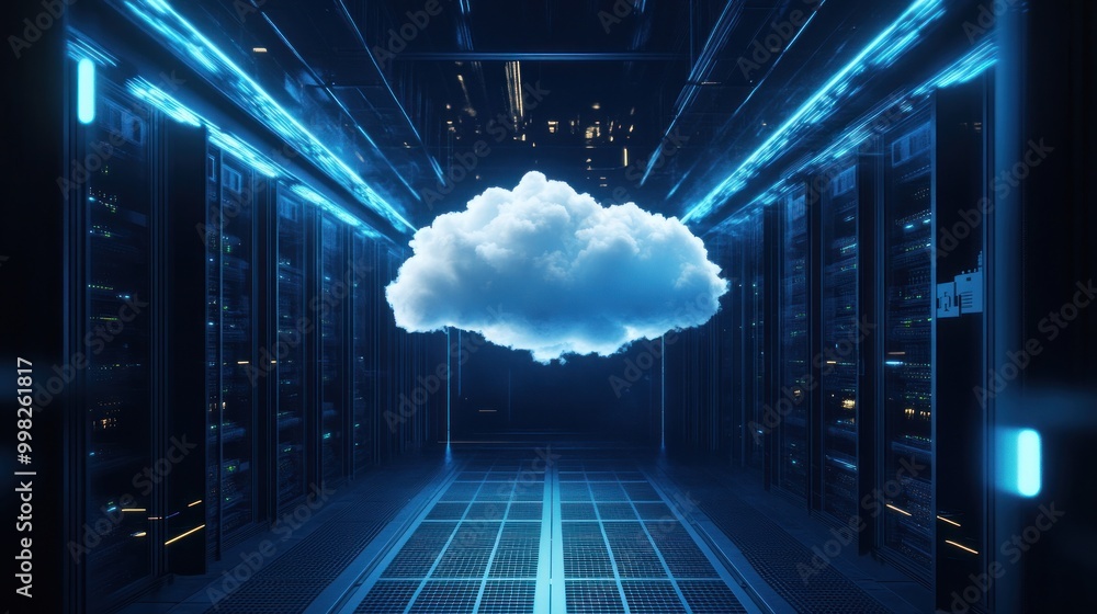 Poster cloud computing data center server room