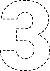Tracing number. Mathematic clipart.