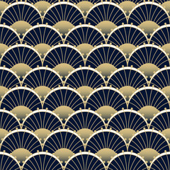 Vintage Glamour Metallic 20s Art Deco Fabric, Seamless pattern design, decorative graphic, retro style