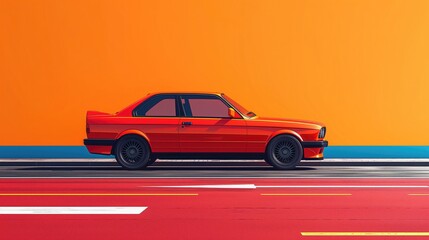 Obraz premium car minimal illustration