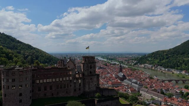 aerial view of heidelberg in germany 
