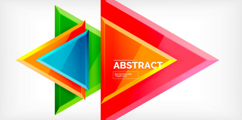 Abstract background - glossy triangles. Vector Illustration For Wallpaper, Banner, Background, Card, Book Illustration, landing page