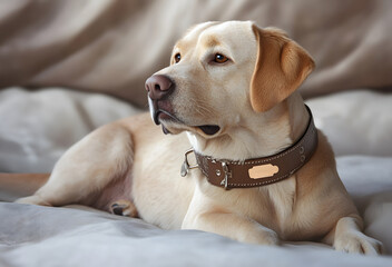 Personalized pet collar with engraved name tag, pet themed gift.