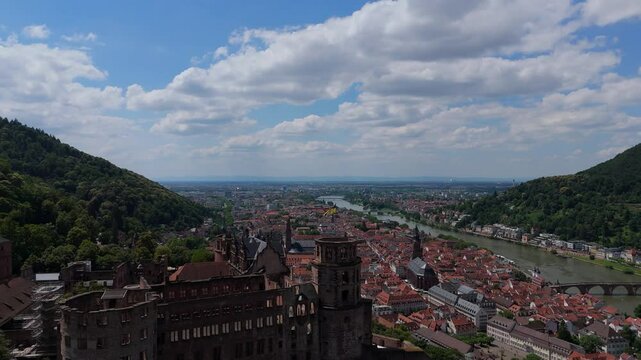 aerial view of heidelberg in germany 