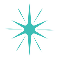 Green Star that attracts attention. vector illustration. background for promotions, discounts, promotions, tags. Colored rays of light going in different directions like a fireworks explosion