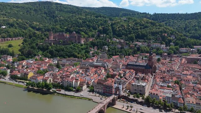 aerial view of heidelberg in germany 