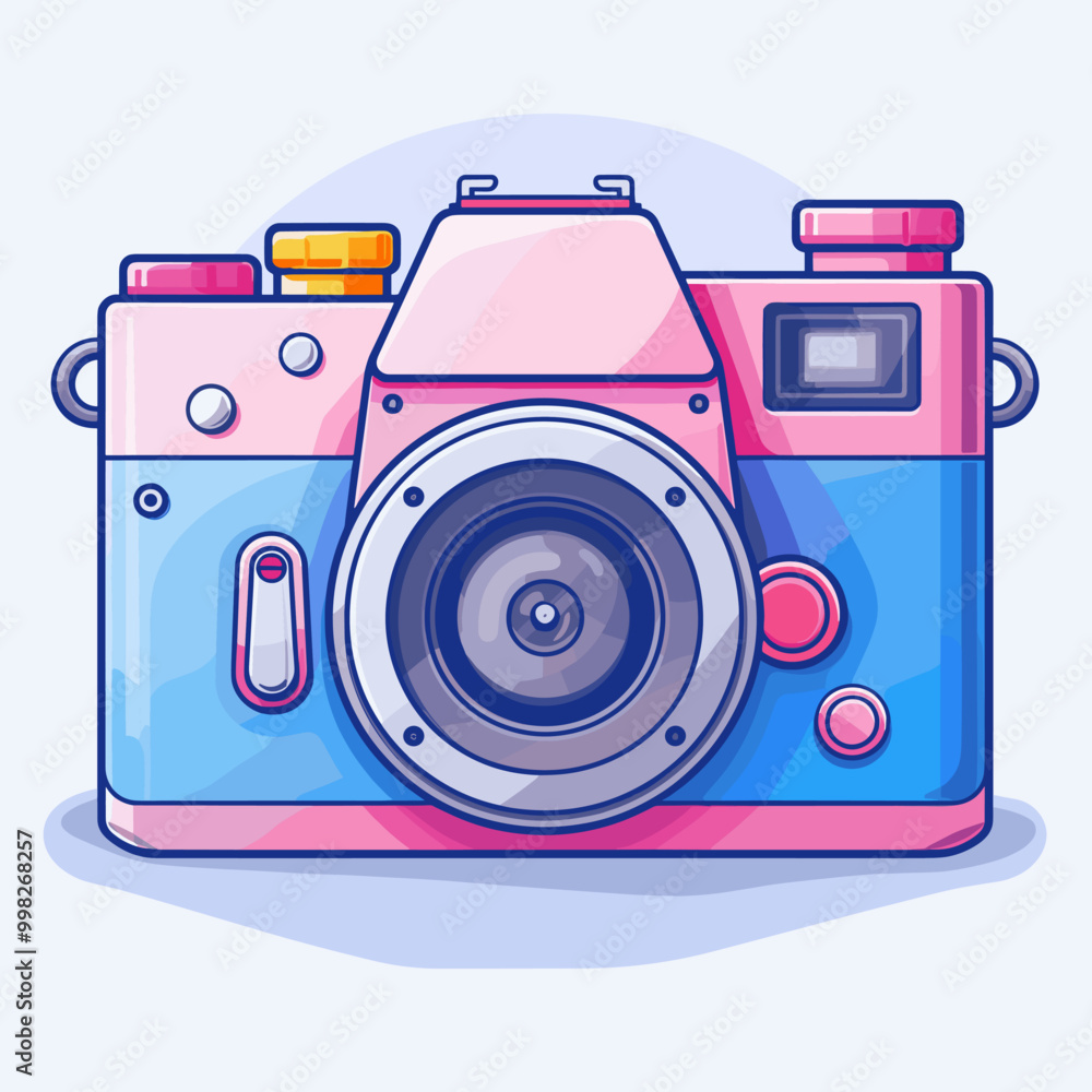 Aufkleber retro camera icon. flat illustration of retro camera vector icon for web design